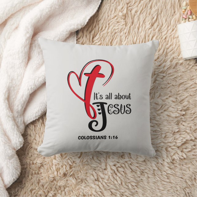 Coussin C'EST TOUT À PROPOS DE JÉSUS Pâques chrétiennes (Couverture)
