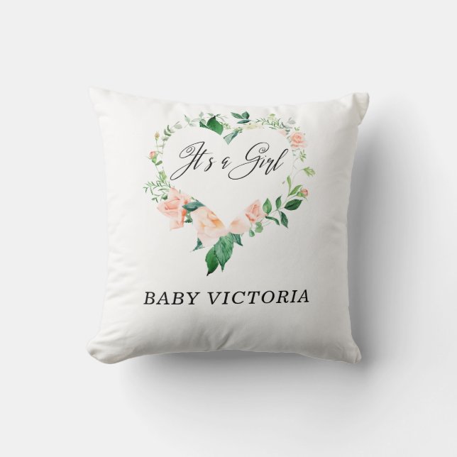 Coussin C'est un Baby shower rose vif (Recto)