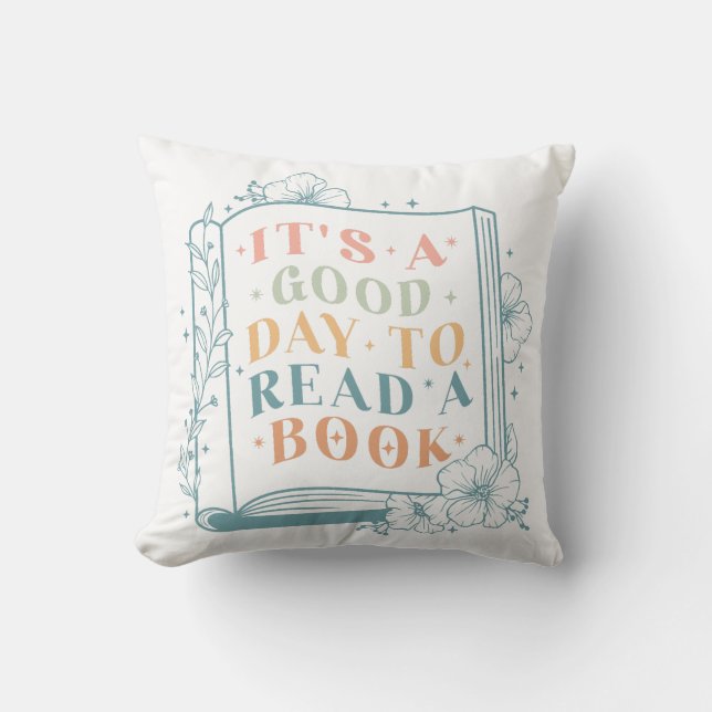 Coussin C'est une bonne journée pour lire un livre (Recto)