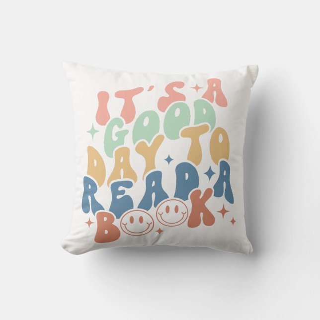 Coussin C'est une bonne journée pour lire un livre (Recto)