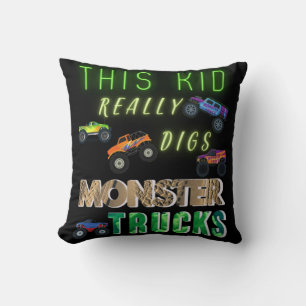 Coussin Cet Enfant A Vraiment Digéré Des Camions Monster