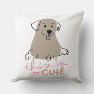 Coussin Cette illustration de chiot brun est si mignonne