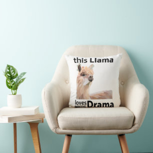 Coussin Cette Llama Aime Un Drame Drôle Llama