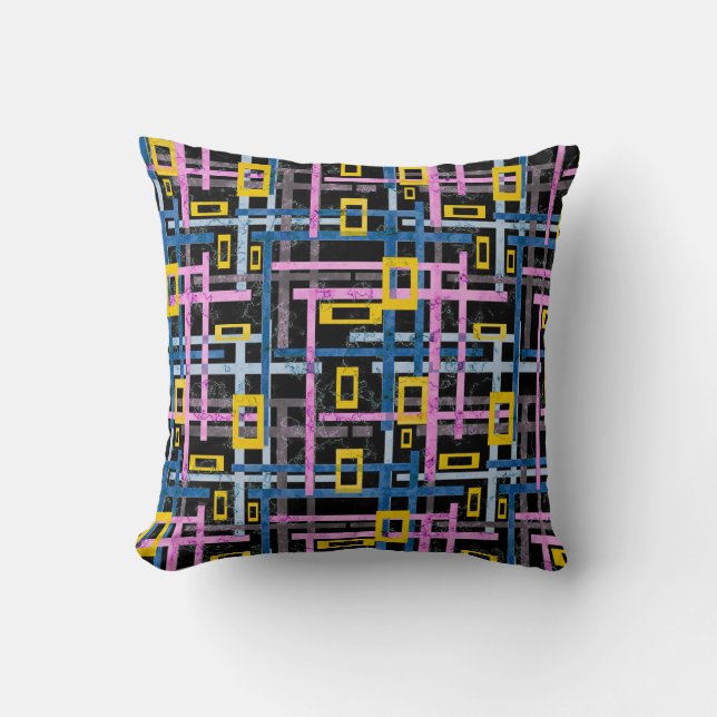 Coussin Chaîne rectangulaire de couleurs vives géométrique (Recto)