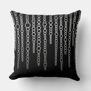 Coussin Chaînes Abstraites en noir et blanc Lancer l'oreil