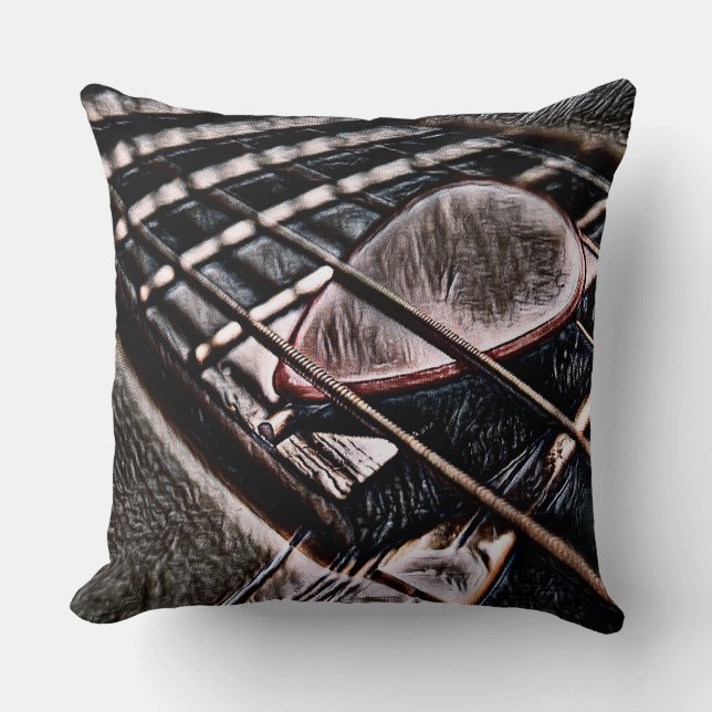 Coussin Chaînes De Guitare En Cuir (Recto)
