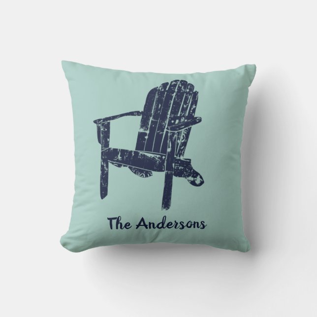 Coussin Chaise Adirondack bleu marine Personnalisée (Recto)