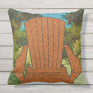 Coussin Chaise d'Adirondack à la plage pointillée