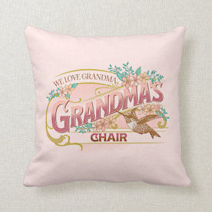 Coussin Chaise de grand-mère, We Love Grand-mère with Bird