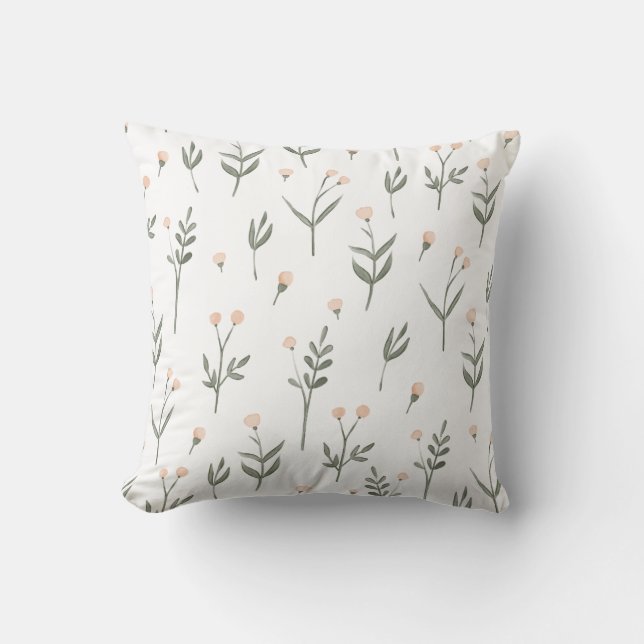 Coussin Chalet Fleur sauvage Rose Blush Floral Delicate (Recto)