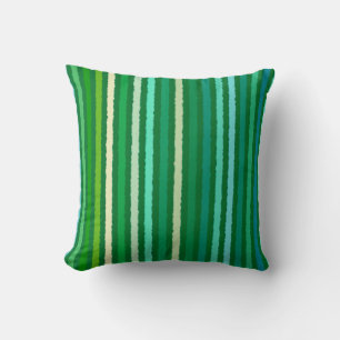 Coussin Chalk Stripes - Jade Green et Aqua