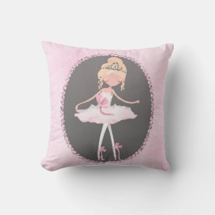 Coussin Chambre de ballerine de couture rose et gris