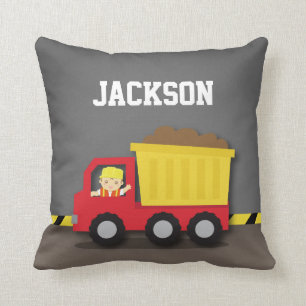Coussin Chambre Décoration Garçons Camion à benne Construc
