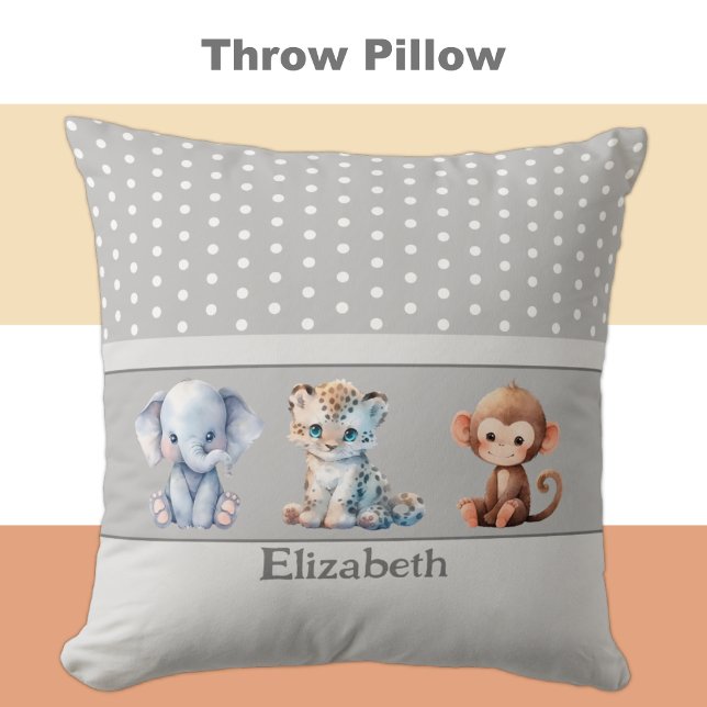 Coussin Chambre pour enfants ajouter nom animaux mignons g (Créateur téléchargé)