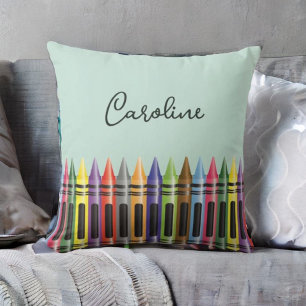 Coussin Chambre Vert Crayon Enfants Écran noir tendance