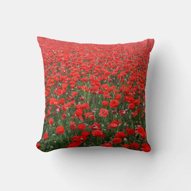 Coussin Champ des pavots rouges (Recto)