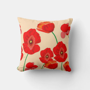 Coussin Champ Red Poppy