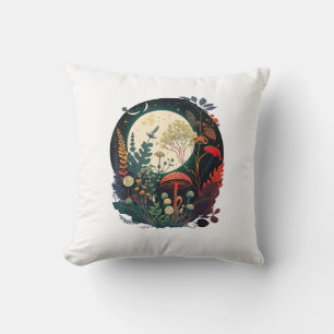 Coussin Champignon drôle d'esthétique Goblincore et Cottag