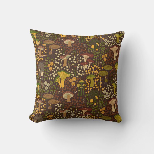Coussin Champignon rétro Brown (Recto)