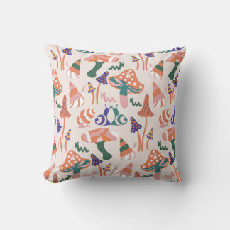Coussin Champignons d'automne, design coloré et transparen