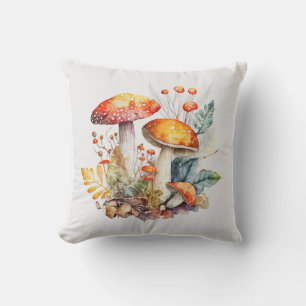 Coussin Champignons de forêt Automne, Champignons, Vintage