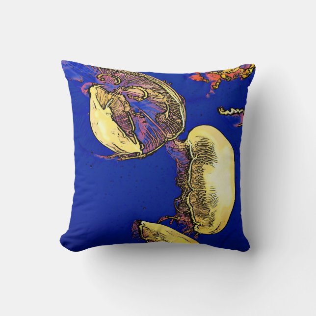 Coussin Champignons de la mer - Méduses (Recto)