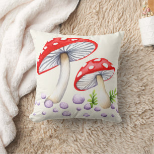 Coussin Champignons Fantaisistes à Points