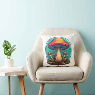 Coussin Champignons magiques colorés