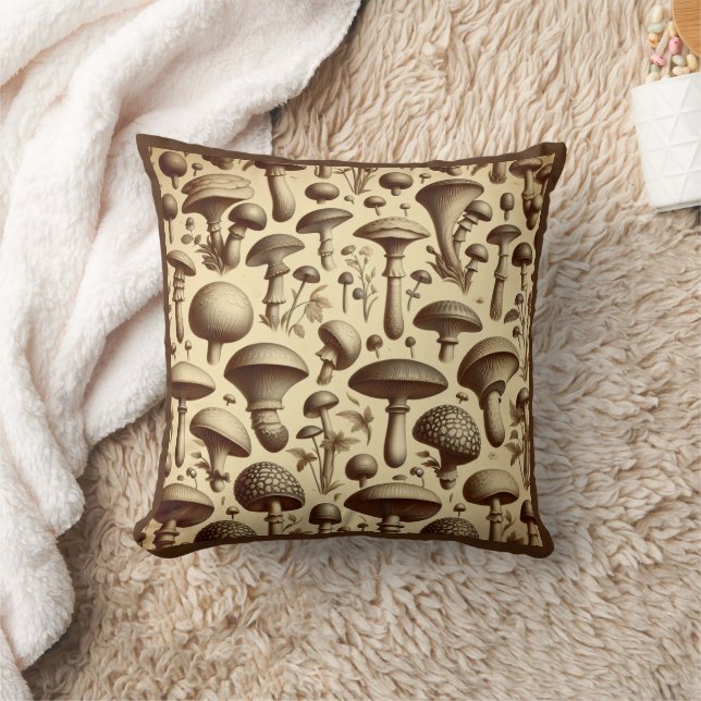 Coussin Champignons monochromatiques (Couverture)