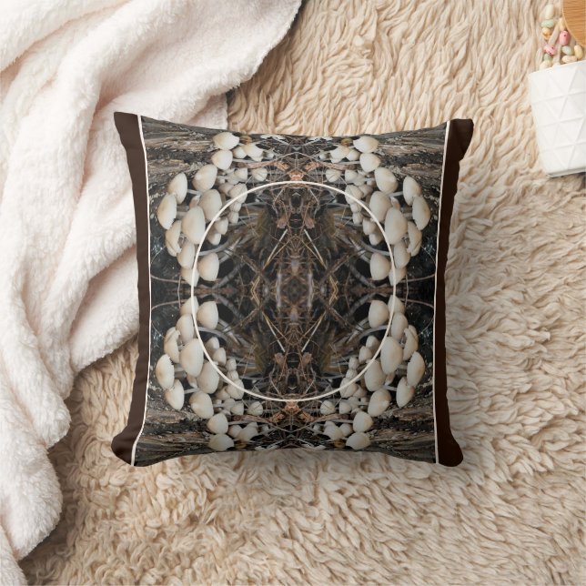 Coussin Champignons sauvages Cadre naturel Ajouter votre p (Couverture)