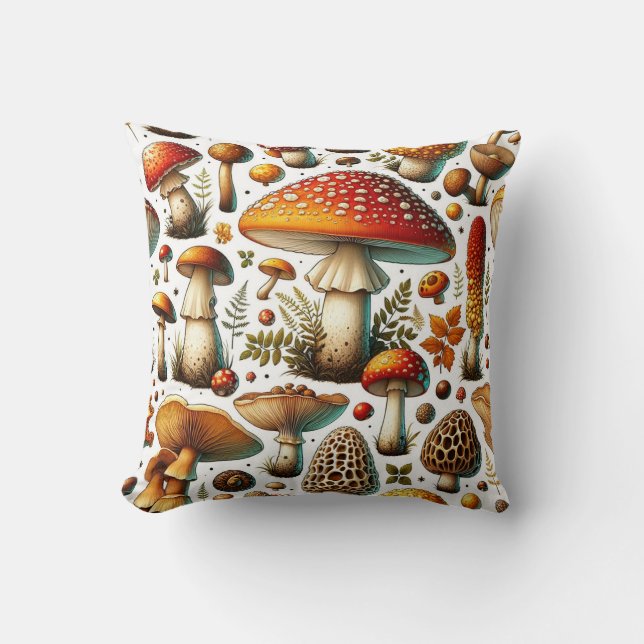 Coussin Champignons sauvages Whimsical (Recto)