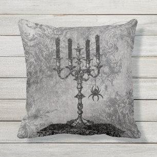 Coussin Chandelier gothique avec l'araignée, Halloween