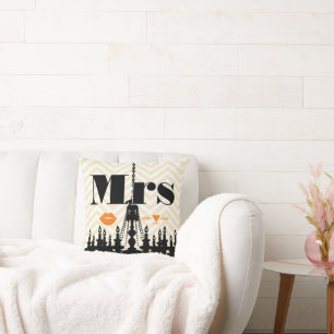 Coussin Chandelier orange Mme Lips Pale Jaune Zig Zag