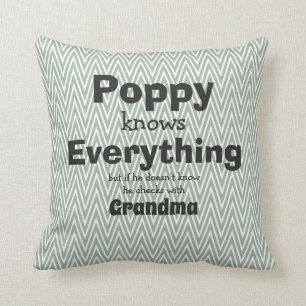 Coussin Changement de nom Poppy sait tout - Grand-mère