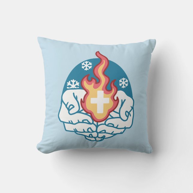 Coussin Changement du froid, Feu de foi - Chrétien motivat (Recto)