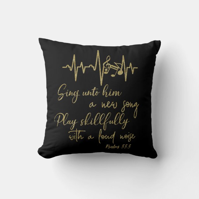 Coussin Chantez-lui : Jouez habilement à la Bible Verse Ps (Recto)