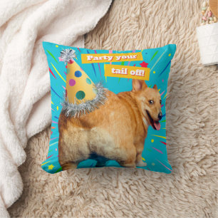 Coussin Chapeau d'anniversaire pour derrière de Corgi