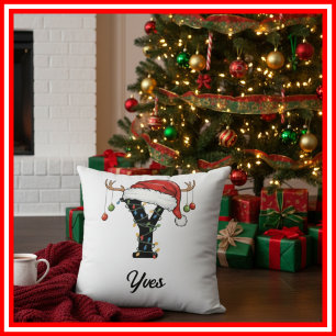 Coussin Chapeau de Santa en bois de cerf de Noël de famill
