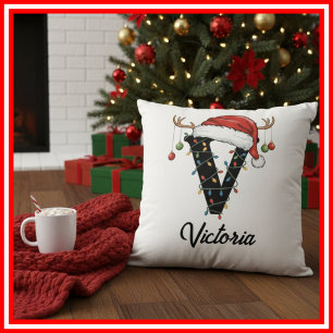 Coussin Chapeau de Santa en bois de cerf de Noël de famill