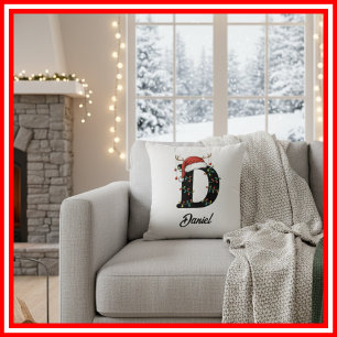 Coussin Chapeau de Santa en bois de cerf de Noël de famill