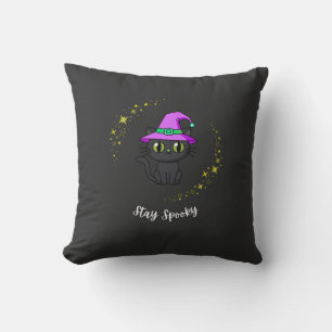 Coussin Chapeau de sorcière de magie effrayante T-Shirt Ha