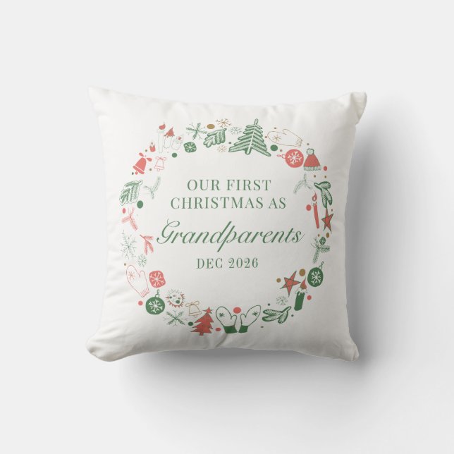 Coussin Chapeau des grands-parents 1er motif de Noël pour  (Recto)