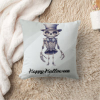 Chapeau Haut-de-Forme Papillon Squelette Gris Joye