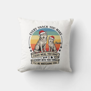 Coussin Chaque friandise que vous faites Chien Père Noël C