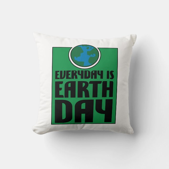 Coussin Chaque jour est jour de la terre (Recto)