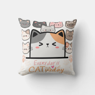 Coussin Chaque jour est un jour de chat