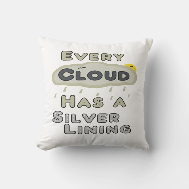 Coussin Chaque Nuage A Un Doublure Argent (Recto)