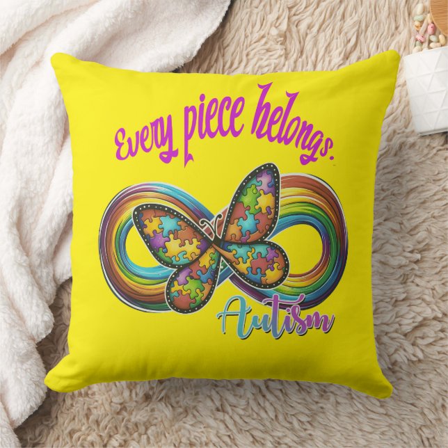 Coussin "Chaque pièce appartient - Autism Puzzle Coussin" (Couverture)