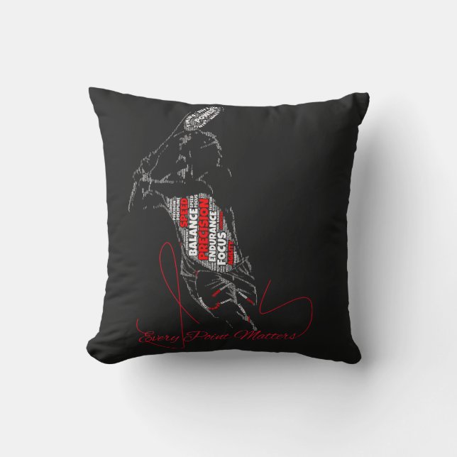 Coussin Chaque Point Compte Typographie Tennis (Recto)