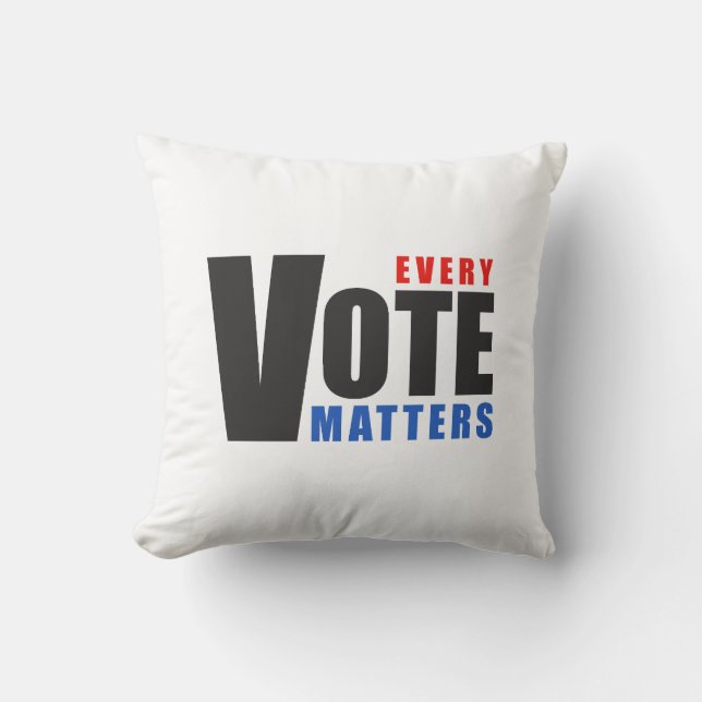 Coussin Chaque vote compte - votre vote est votre pouvoir (Recto)
